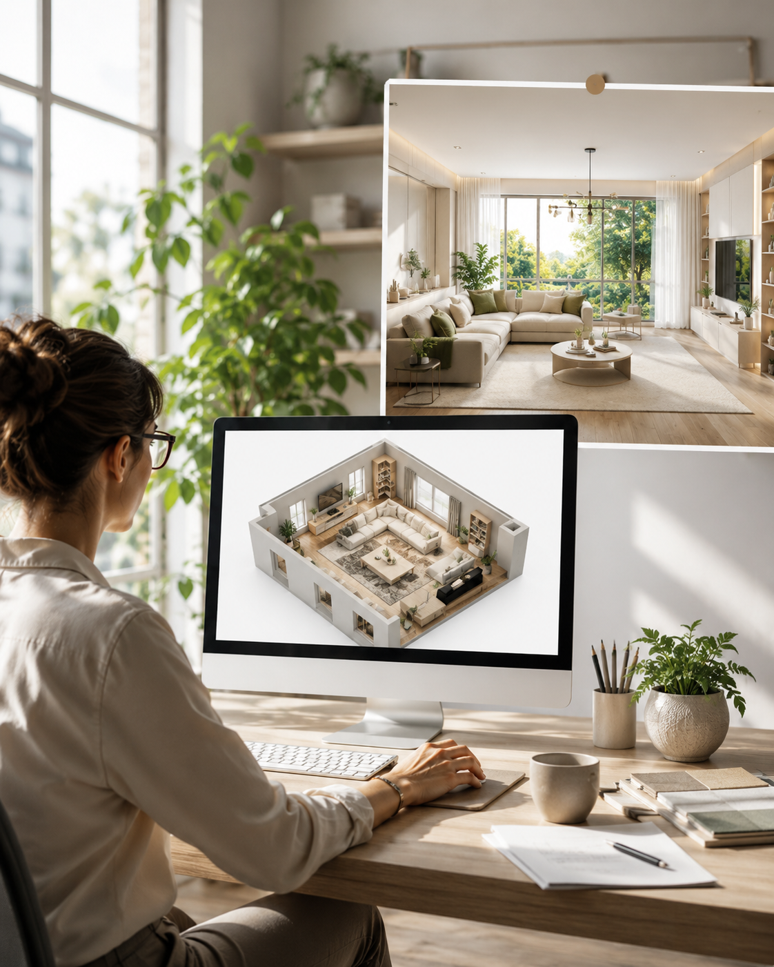 Room Design service 3D room preview with floor plan and curated selections by Kalluna Interior Design